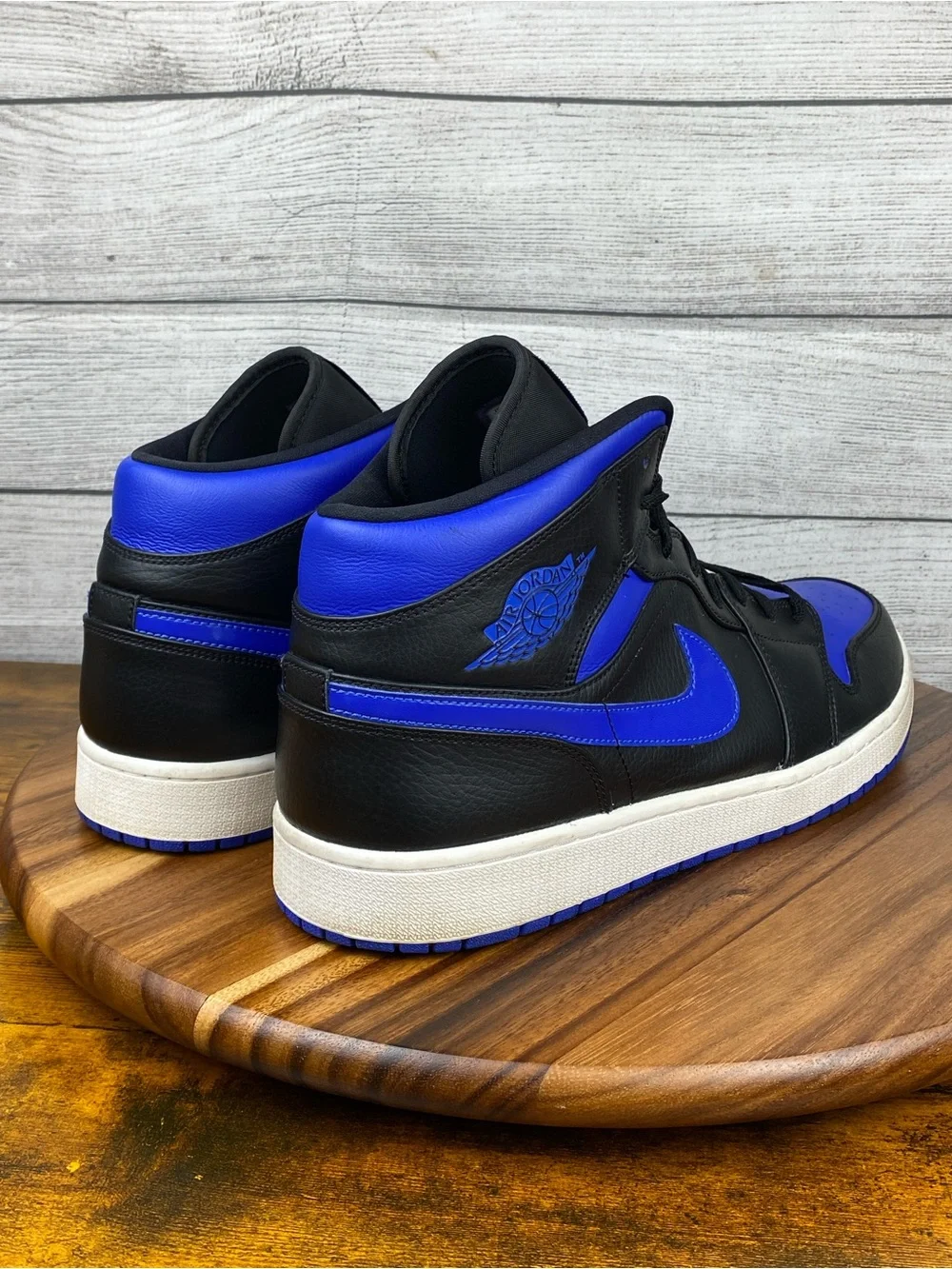Nike Air Jordan 1 Mid Royal Blue Black Sneakers 554724-068 Men’s Shoe Size 17